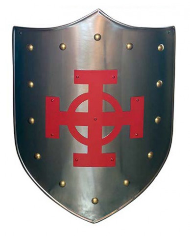 RED CELTIC CROSS SHIELD